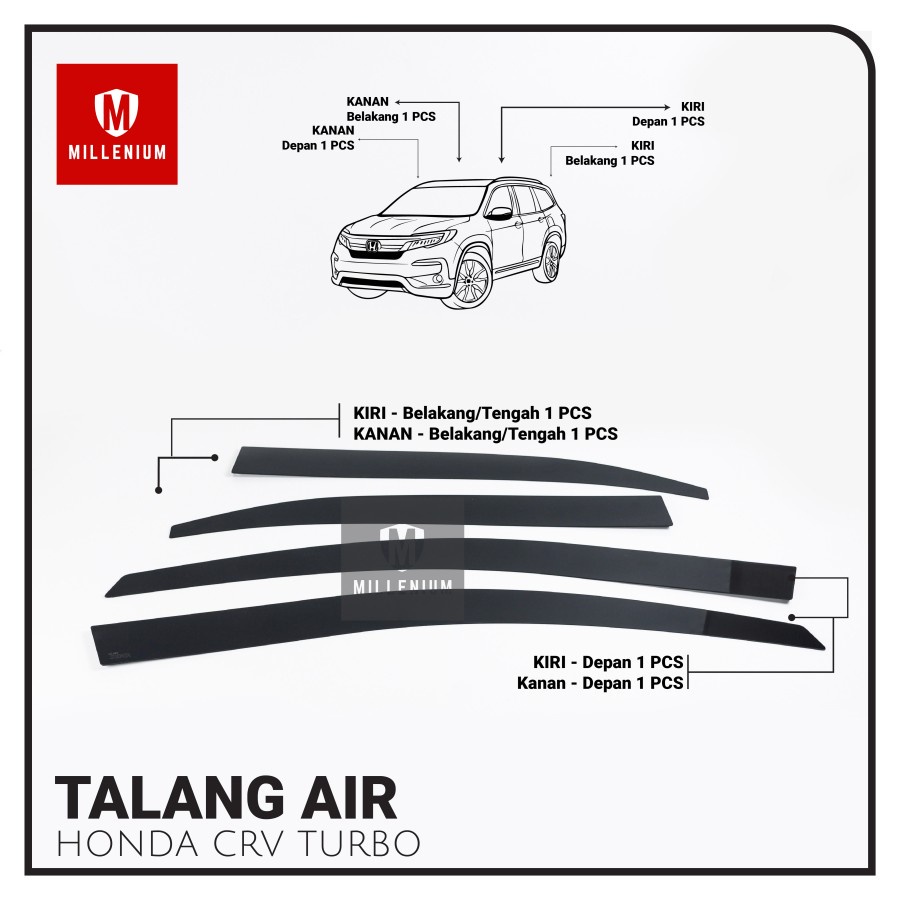 TALANG AIR PINTU MOBIL HONDA CRV TURBO 2017 - 2023 MODEL FLAT