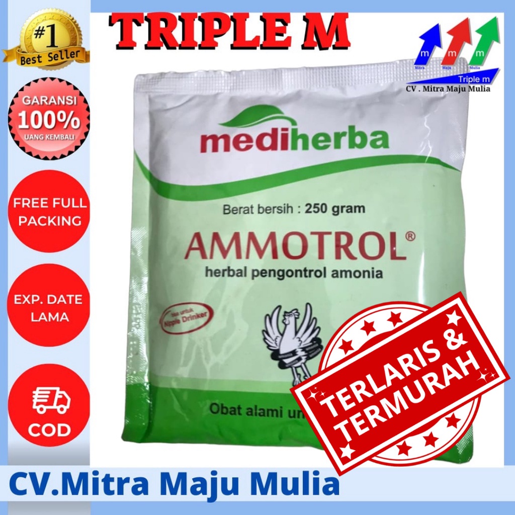 AMMOTROL 250 gr - Obat Herbal Penghilang Bau Kotoran Ayam Sapi Babi Semua Hewan