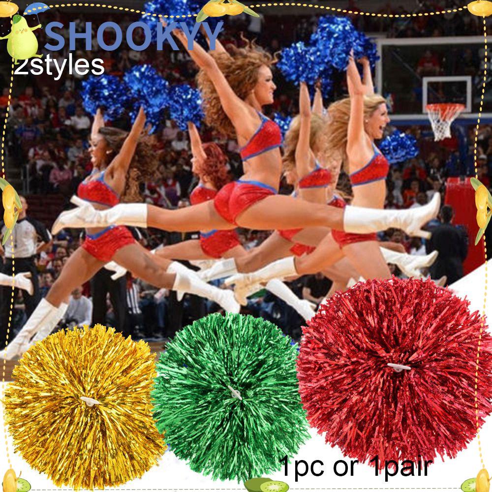 CHOOKYY 1pc/1pasang Cheerleader Pompom Konser Fancy Double hole handle Penghias Pesta Tari