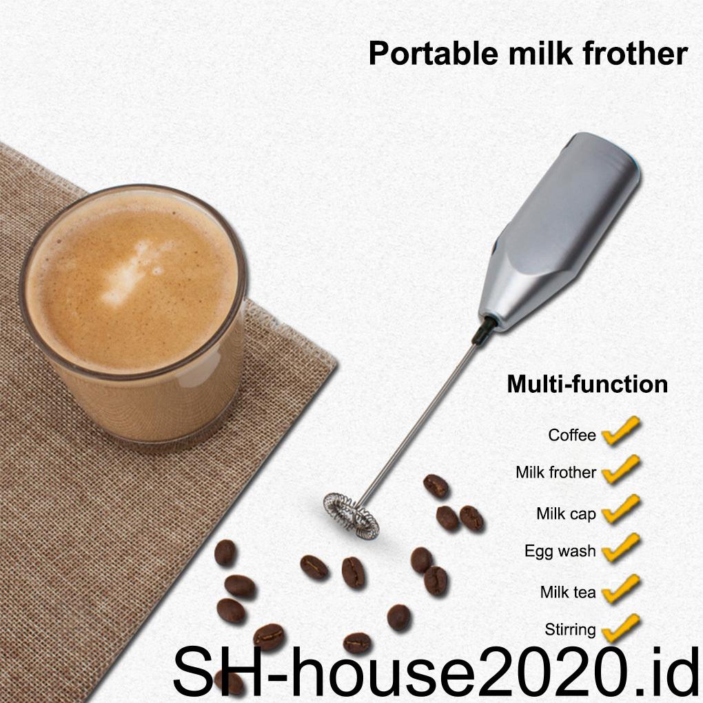 Pengocok Telur Elektrik Genggam Dapur Milk Frother DIY Whisk Baterai Dioperasikan Mangkuk Pengaduk Stainless Steel Kepala Rumah Tangga