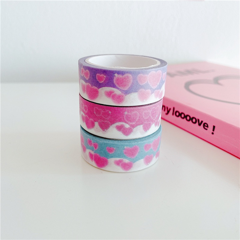 5m Ins Style Dream Heart Diy Tape Scrapbook Dekorasi Tape Perekat Washi Tape