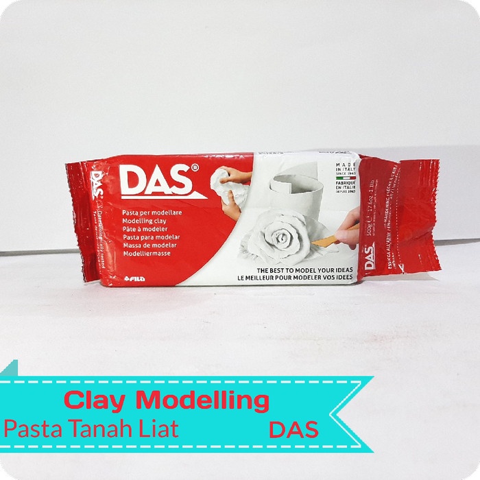 Promo COD Terlaris DAS Clay Modelling 500gr Clay Putih & Coklat/ Tanah Liat DAS - Putih