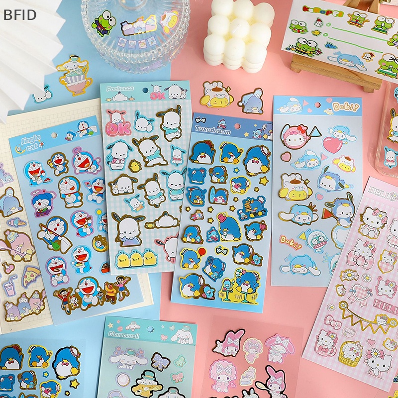 [BFID] Seri Koleksi Lucu Kartun Hewan Leaflet Pvc Tahan Air Bronzing Stiker Akun Tangan Korea Diy Stationery Sticker [ID]