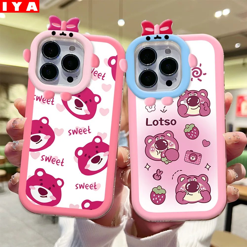 Case Beruang Strawberry Redmi Note12 4G Note 12 Pro Poco C40 Note 11 Pro Note 11S 10C 10A 10 9 9C 9A 9T 9 Note10 5G 10s Note9 Note8 Poco X3 NFC M3 Cute Manyo Phone Case Cover