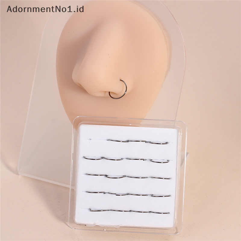 [AdornmentNo1] 20pcs Fashion Plag bulat berbentuk hidung cincin Hoops untuk wanita pria gadis tubuh perhiasan aksesori sederhana kreatif cincin hidung