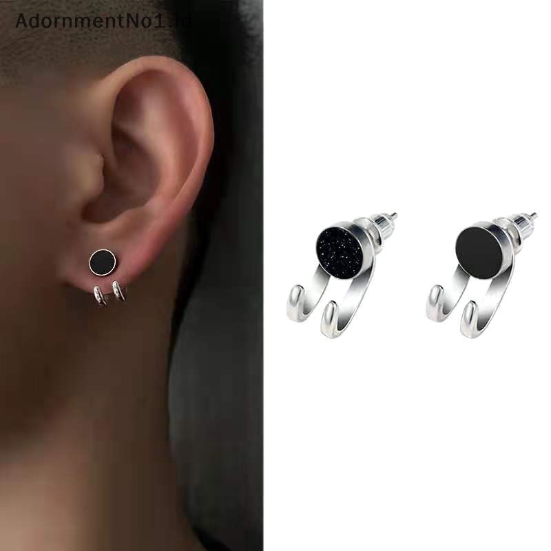 [AdornmentNo1] Trend Hook Paw Stud Earrings untuk pria wanita hitam pasangan kepribadian Hip-hop anting aksesoris pesta