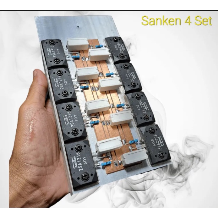 Sanken 5dy 4 set plus hansink / pendingin 20 cm | resistor | pcb | audio amplifier profesional