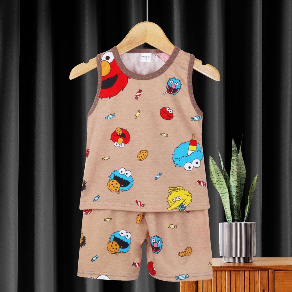 Owlet - setelan anak laki / setelan anak bergambar / setelan anak full print
