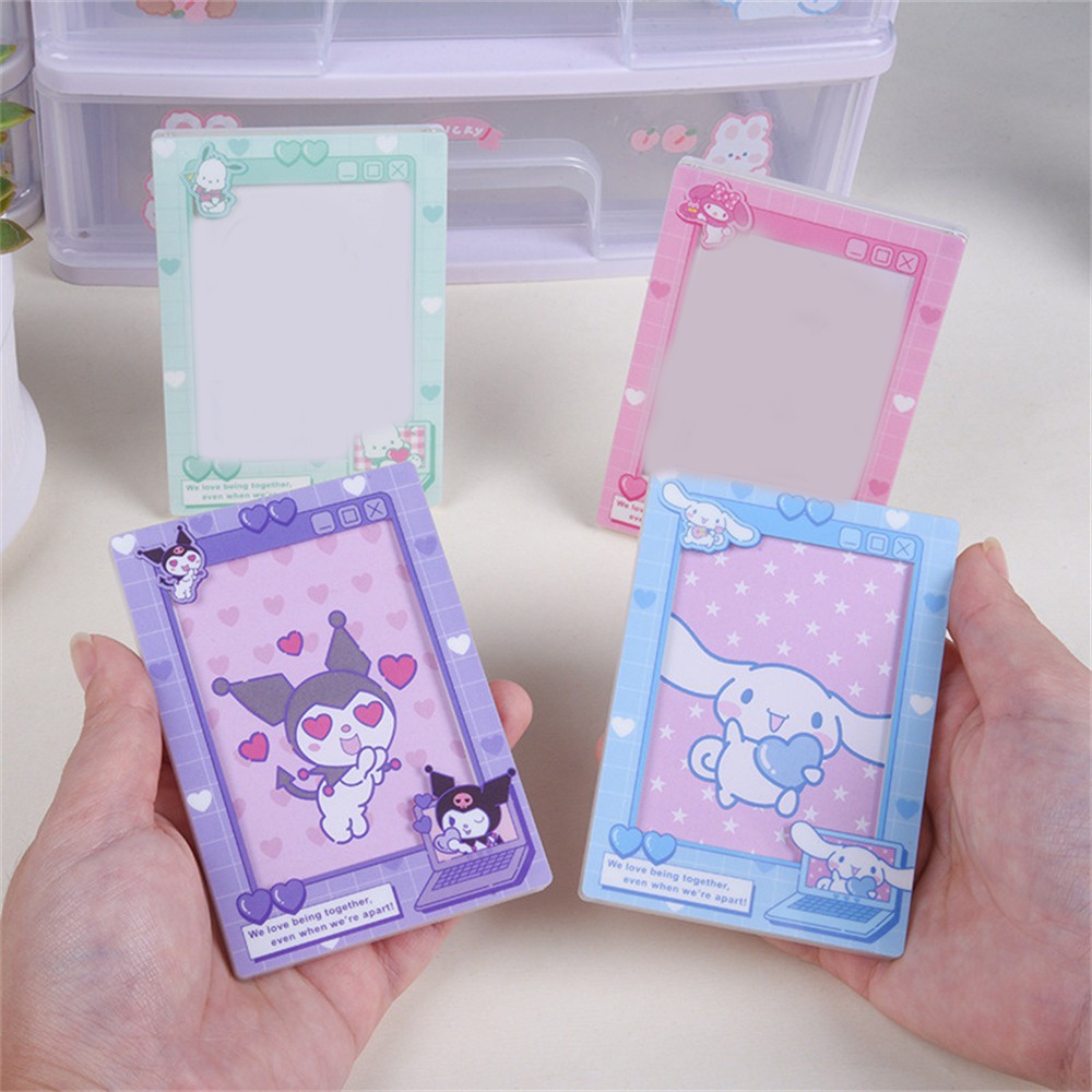 ღ Sanrio Bingkai Foto Kecil Pemegang Kartu Album Kwaii Kartu Kecil Magnet Bingkai Foto Platform Kartu Akrilik Batu Bata Untuk Anak Gadis hadiah