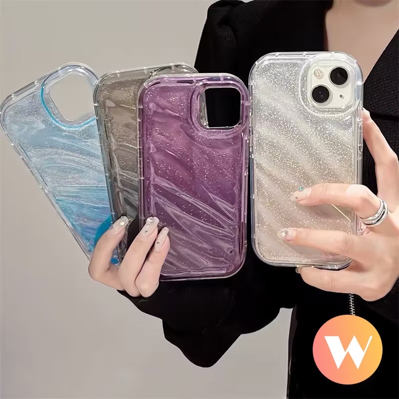 Gradient Color Luxury Laser Card Case Compatible for IPhone 11 13 12 14 Pro Max X XS MAX SE 2020 7Plus XR 7 8 6S 6 Plus Fantasy Starry Sky 3D Stereo Corrugation Pattern Soft Cover