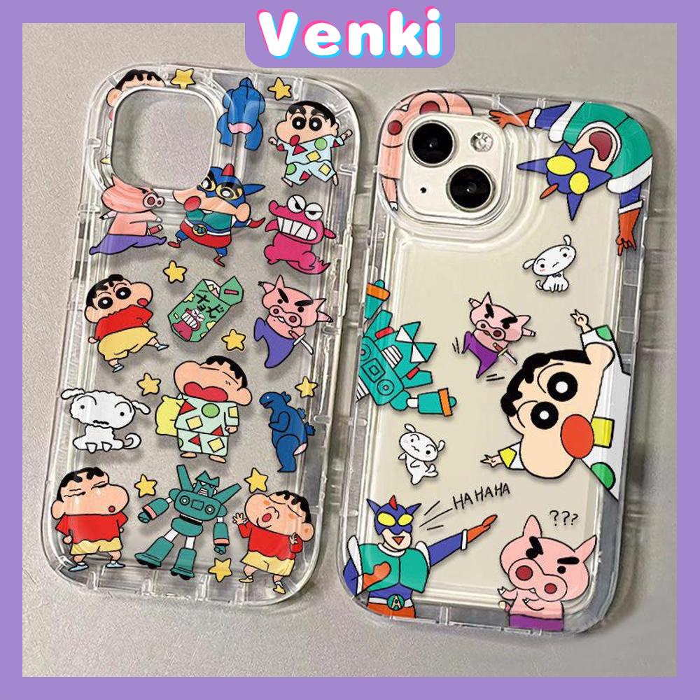 VENKI - Untuk iPhone 11 Case Bening Phone Case TPU Soft Airbag Shockproof Protection Camera Cute Small New Case Kompatibel dengan iPhone 14 13 Pro Max iPhone 12 Pro Max XR XS 7 8Plus