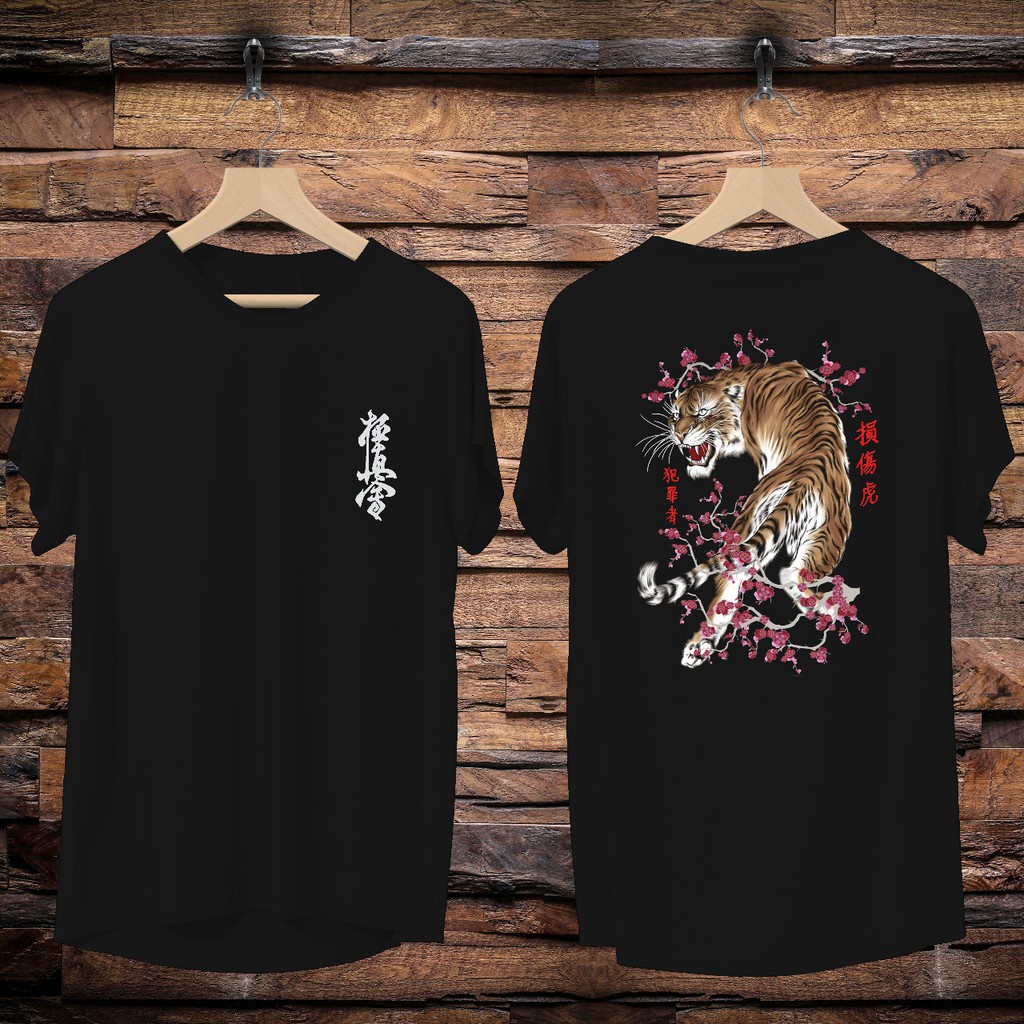 Baju Kaos Flower Tiger / Kaos Pria