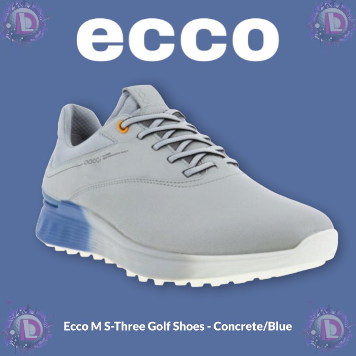 Ecco M S-Three Golf Shoes - Concrete/Blue