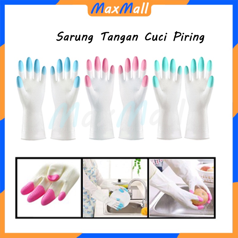 Sarung Tangan Cuci Piring Silikon Anti Air Sarung Tangan Karet Cuci Piring Anti Air Rubber Glove Pir