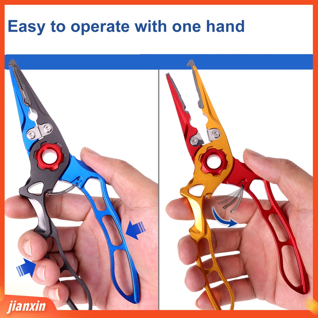 (In Stock) Tang Pemikat Pancing Multifungsi Kunci Pengaman Titanium Alloy Kekuatan Tinggi Pemotong Tali Memancing Gunting Memancing Aksesoris