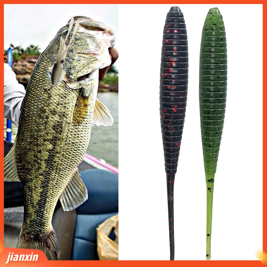 (In Stock) 4 Pcs 100mm 5.5g Lembut Umpan Pancing Cacing Thunderbug Buatan Semua Air Umpan Pancing Perlengkapan Memancing