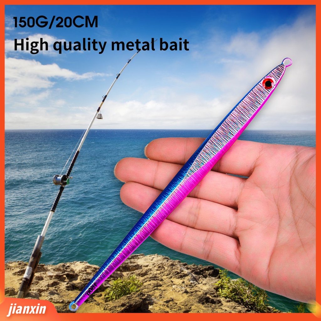 (In Stock) 20cm /150g Umpan Keras Metal Reflektif Merampingkan Profil Meruncing Jigging Lure Untuk Memancing