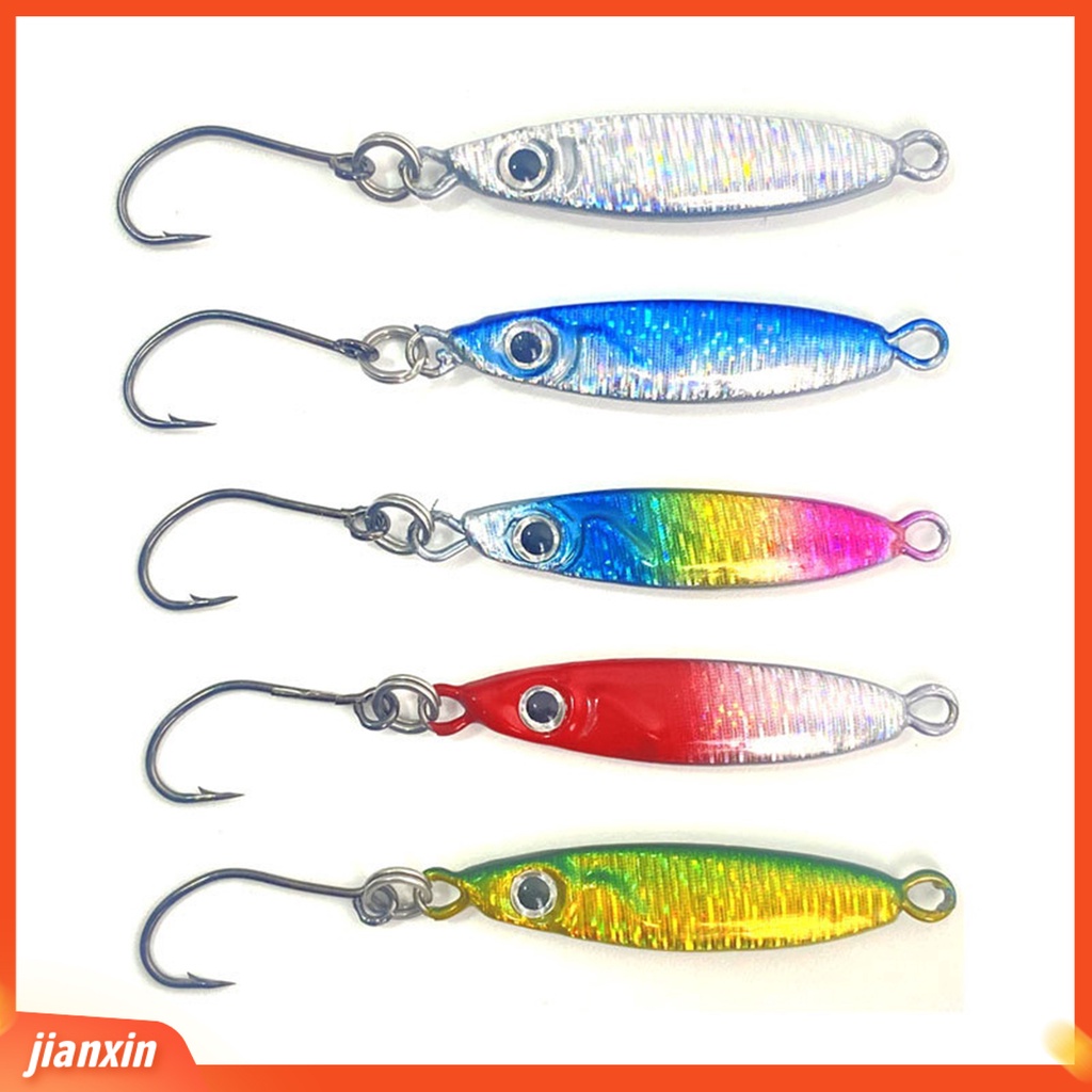 (In Stock) 3.8cm/5g Kait Umpan Kait Tajam 3D Simulasi Fisheye Menggoda Angling Kait Tunggal Ikan Mini Plat Besi Umpan Jalan Memancing Luar Ruangan