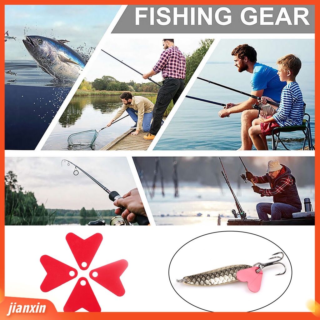 (In Stock) 100Pcs/Bag Ukuran Kecil Ringan Fishtail Sequin Warna Cerah Permukaan Halus Godaan Ikan Merah Hati Irisan Peralatan Memancing