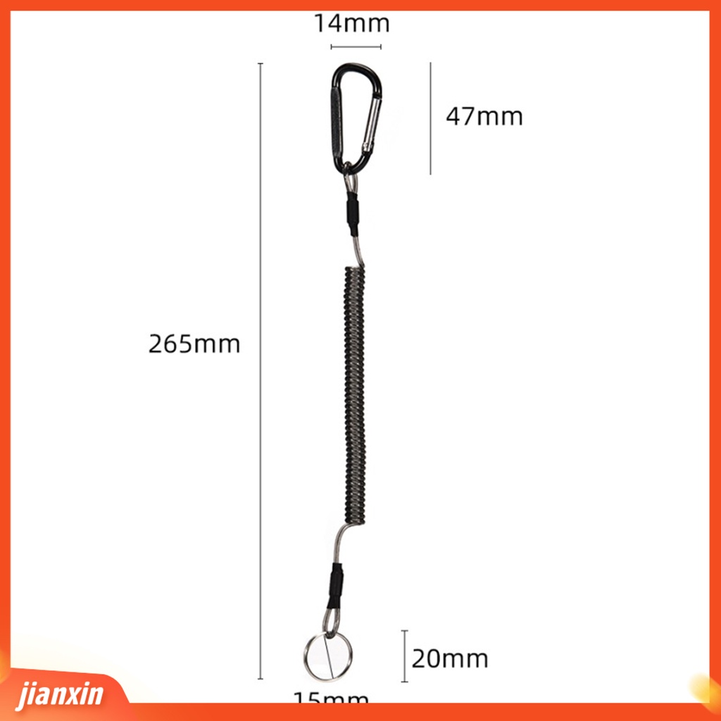 (In Stock) 5Pcs Kawat Baja Elastis Portabel Memancing Coil Tali Lanyard Aman