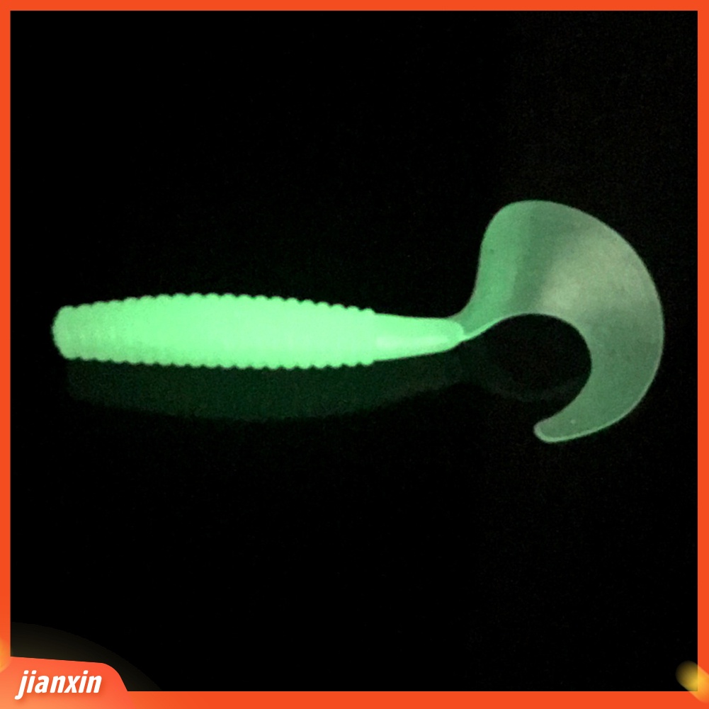 (in Stock) 6 Pcs Luminous Glow in The Dark Soft Fishing Lure Umpan Buatan Aksesori Kit