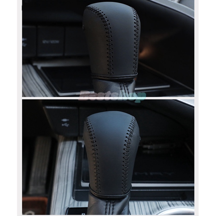 Cover Knob Pemindah Gigi Bahan Kulit Untuk Toyota Corolla Cross Camry Rav4 Rav4 2014-2019 Otomatis Jahitan Tangan DIY Gear Shift Kerah