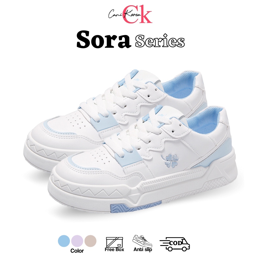 CaniKorea &quot;FREE BOX&quot; (Size 37 - 41) Sora Sepatu Wanita Sneakers Fashion Trendy Korea Import 9225