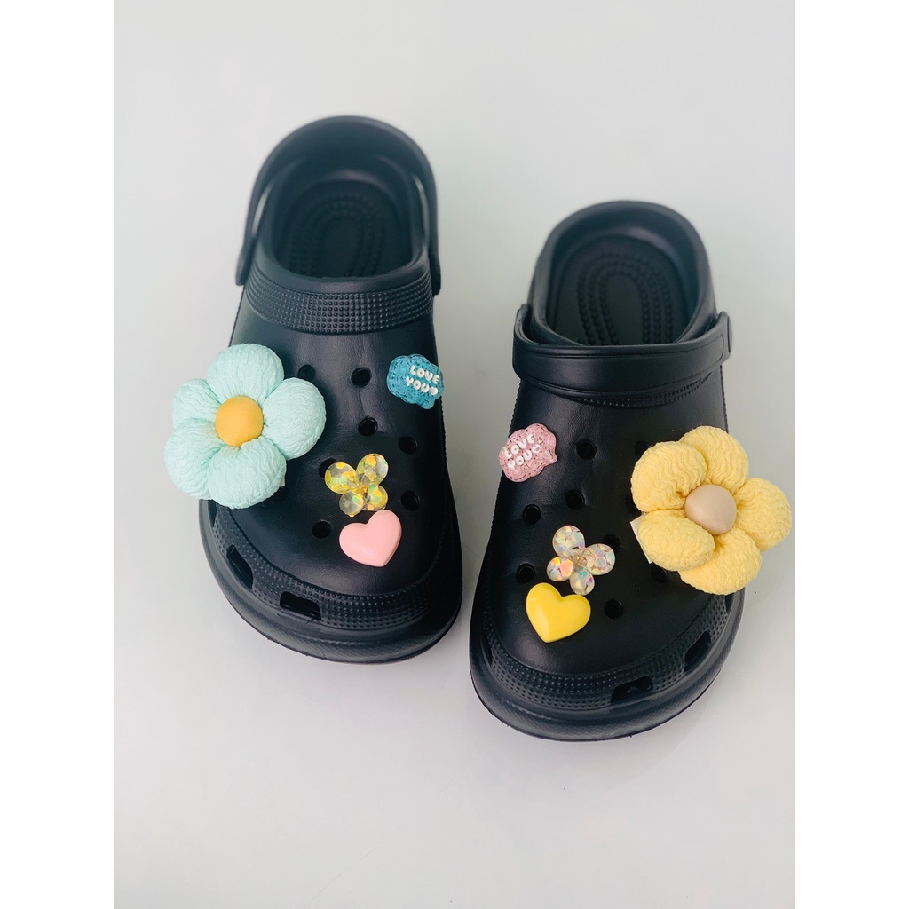 SANDAL WANITA IMPORT CUTE FLOWER SI010 SENDAL CROCS PREMIUM