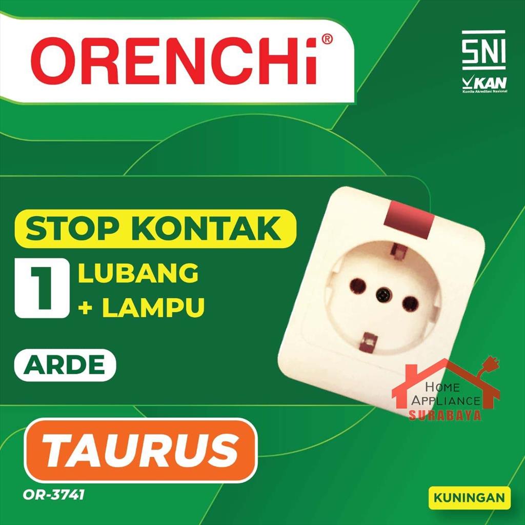 ORENCHI TAURUS Terminal Stop Kontak Arde SNI Kuningan + Lampu Indikator Lubang 1 2 3 4 5