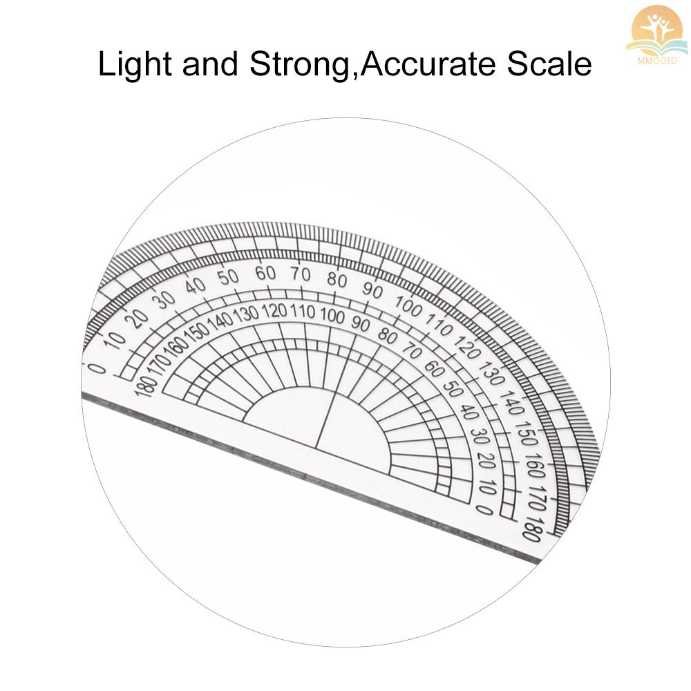 In Stock 4buah Set Penggaris Alat Geometri Matematika Bahan Plastik Bening Termasuk Penggaris Lurus 6-inci &amp; 2pcs Penggaris Segitiga &amp; Busur Derajat Untuk Perlengkapan Siswa Sekolah Kantor