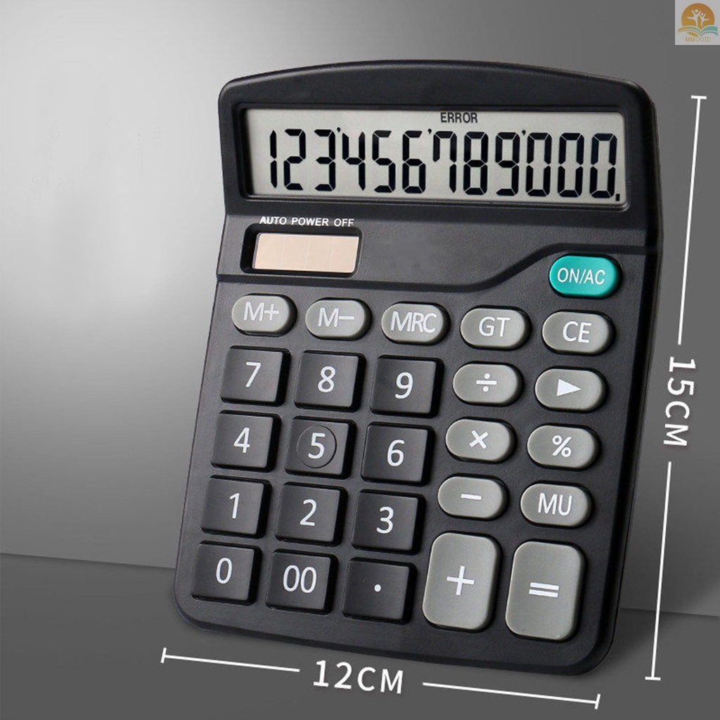 In Stock Desktop Calculator Kalkulator Fungsi Standar Dengan Layar LCD Besar 12 Digit Tenaga Surya &amp; Baterai Dual Power Untuk Usaha Kantor Basic Rumah