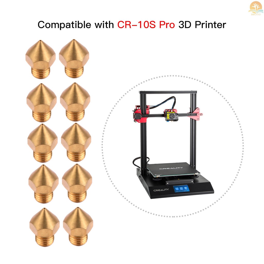 In Stock 10pcs 3D Printer Extruder Brass Nozzle 0.4mm Printer Hotend Kompatibel Dengan CR-10S Pro 3D Printer 1.75mm Filament