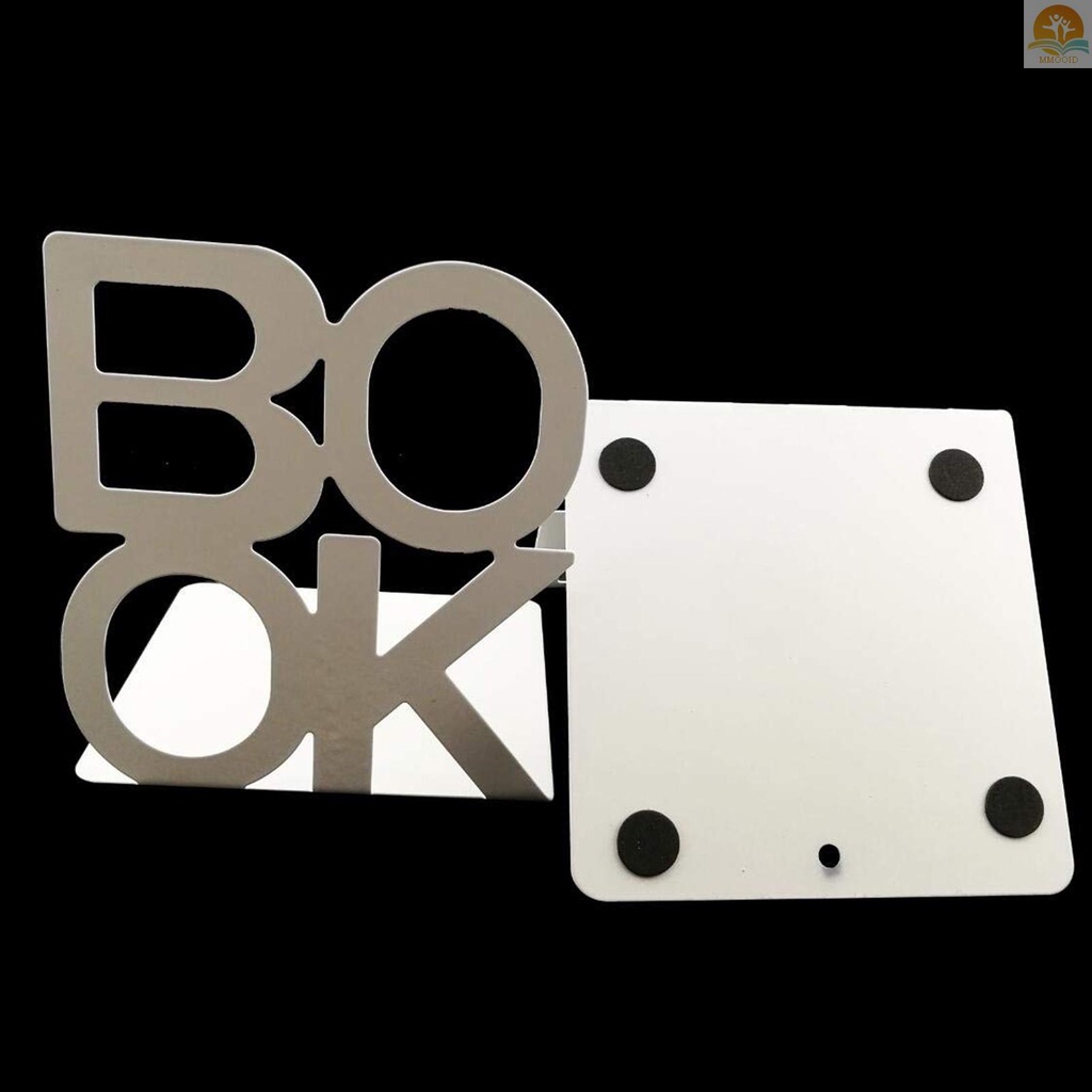 In Stock 1pasang Buku Huruf Rak Buku Besi Dekorasi Kantor Anti Slip Bookends