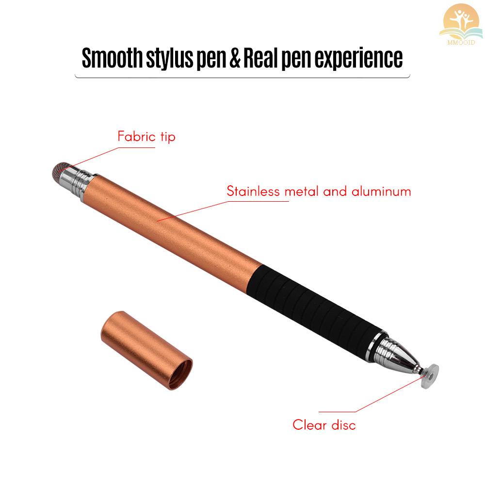 In Stock 2-in-1 Pen Stylus Presisi Dengan Kepala Konduktif Dan Ujung Cakram Universal Touchscreen Pen Set Untuk Semua Kapasitif Touchscreens Ponsel Tablet Paket 1 Pcs Emas