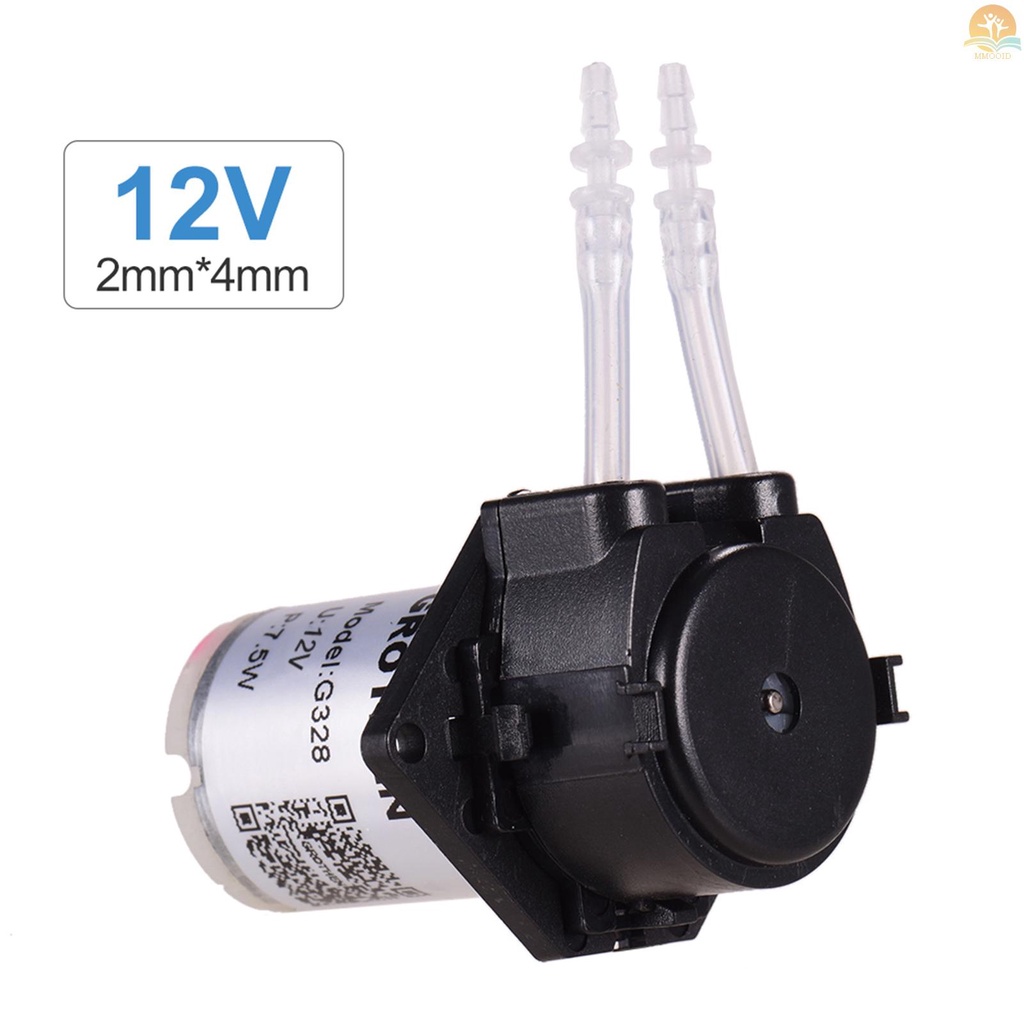 In Stock GROTHEN DC 12V Dosing Pump Pompa Peristaltik Pompa Cairan Air Mini Kepala Tabung Peristaltik Fungsi Self-Priming Untuk Akuarium Lab Kimia Analisa Dosing Additive, Pa Pipih