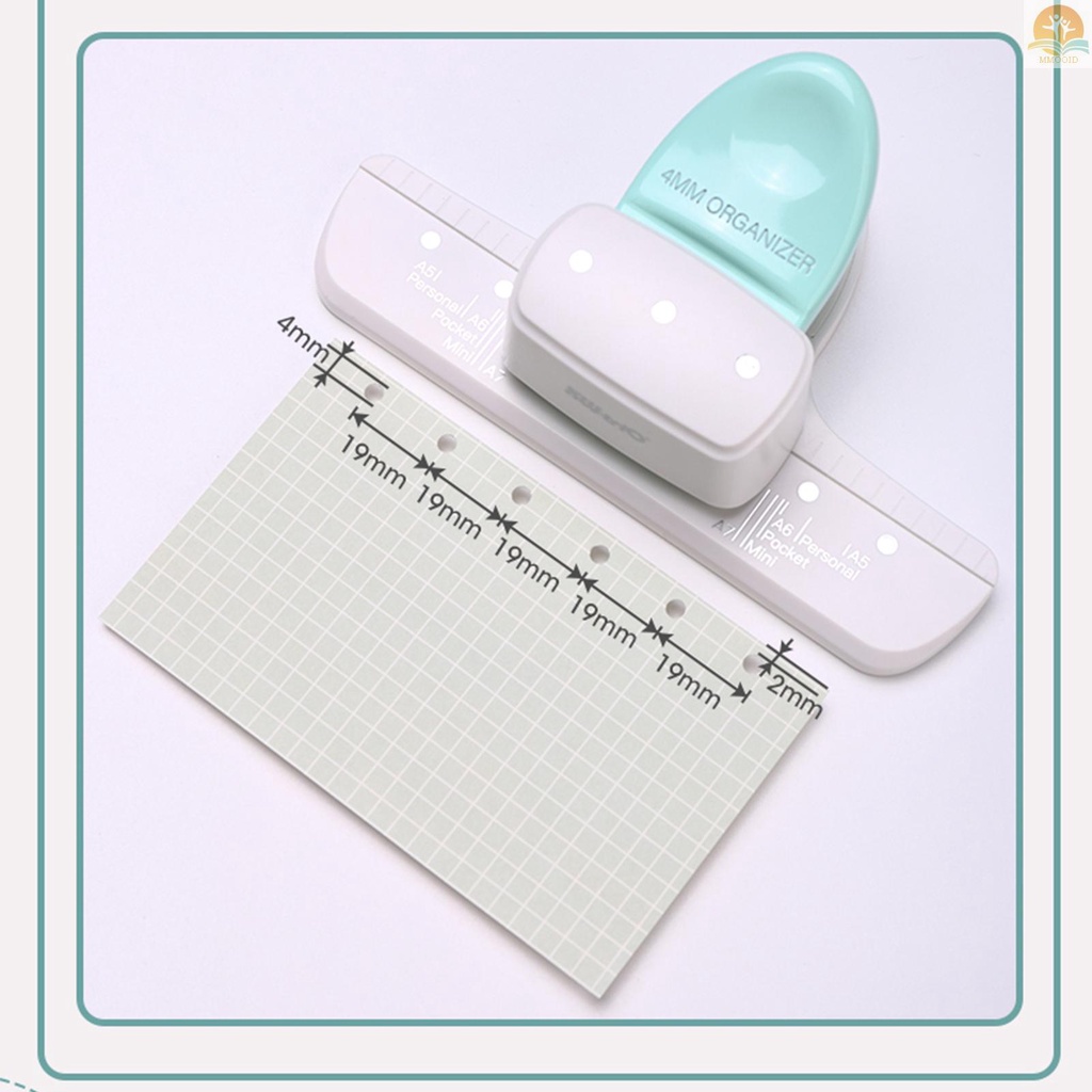 In Stock KW-trio 9027lubang Daun Longgar Punch Daily Planner Adjustable 3hole Paper Puncher Untuk A8 Mini/A7/A7 Pocket/A6/A6 Personal/Ukuran A5 Kapasitas 8lembar Notebook Memo