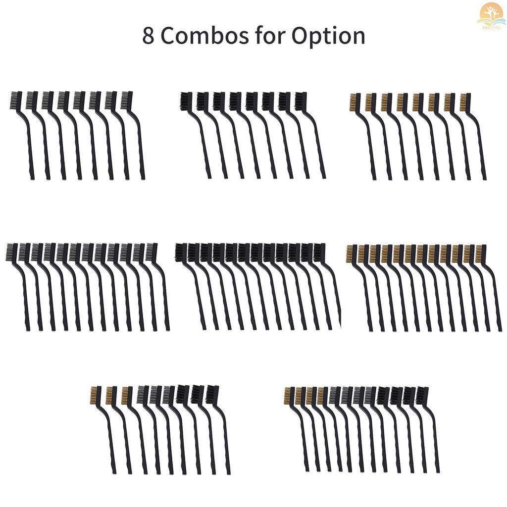 In Stock 3D Printer Parts &amp; Aksesoris Sikat Kawat Tembaga Kuningan Sikat Gores Dengan Pegangan Melengkung Untuk Nozzle Extruder Plat Hitam Pembersih Kusen Pintu Las Terak Dan Karat 12PCS
