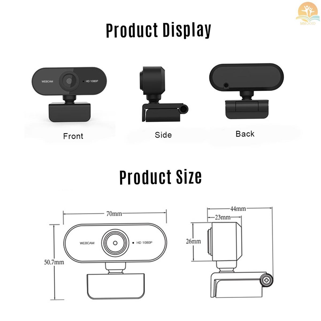 In Stock 1080P HD  Camera Video Conference Camera Webcam 2 Mega Pixel Auto Focus 360° Rotation USB Plug &amp; Play with Microphone for Video Meeting Online Teaching Training L