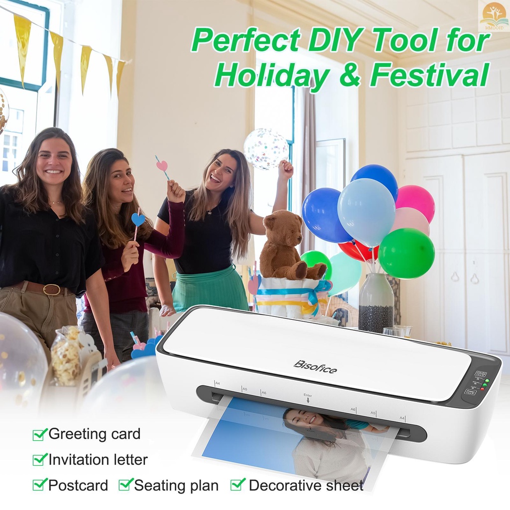 In Stock Bisofice SL688 Set Mesin Laminator Desktop Ukuran A4 Laminasi Panas Dan Dingin Multifungsi 2si Rol Lebar 9inci Max Dengan Pemotong Kertas Trimmer Rounder Lubang Punc