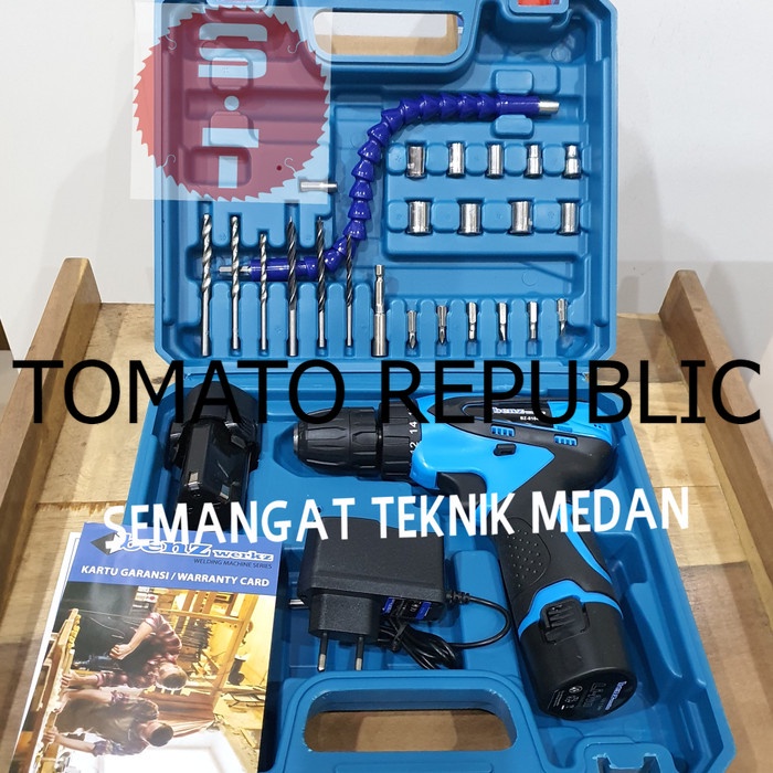 Murah BZ-8104 MESIN BOR LITHIUM BATERAI CORDLESS DRILL 10mm 12V BENZ BZ8104 CXS573