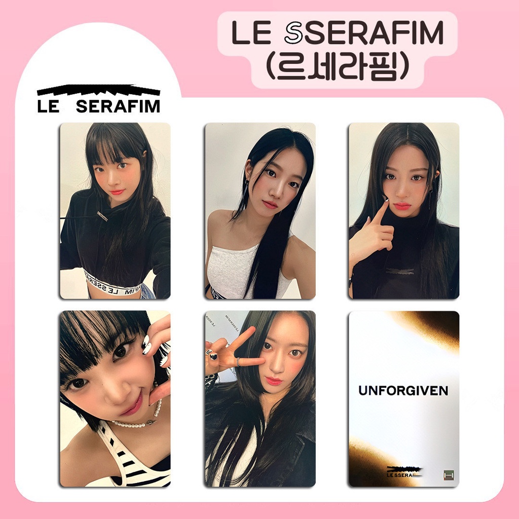 5pcs /set LE SSERAFIM Album UNFORGIVEN Photocards Lomo Card Lesserafim Kpop Postcards Koleksi Khusus Seri