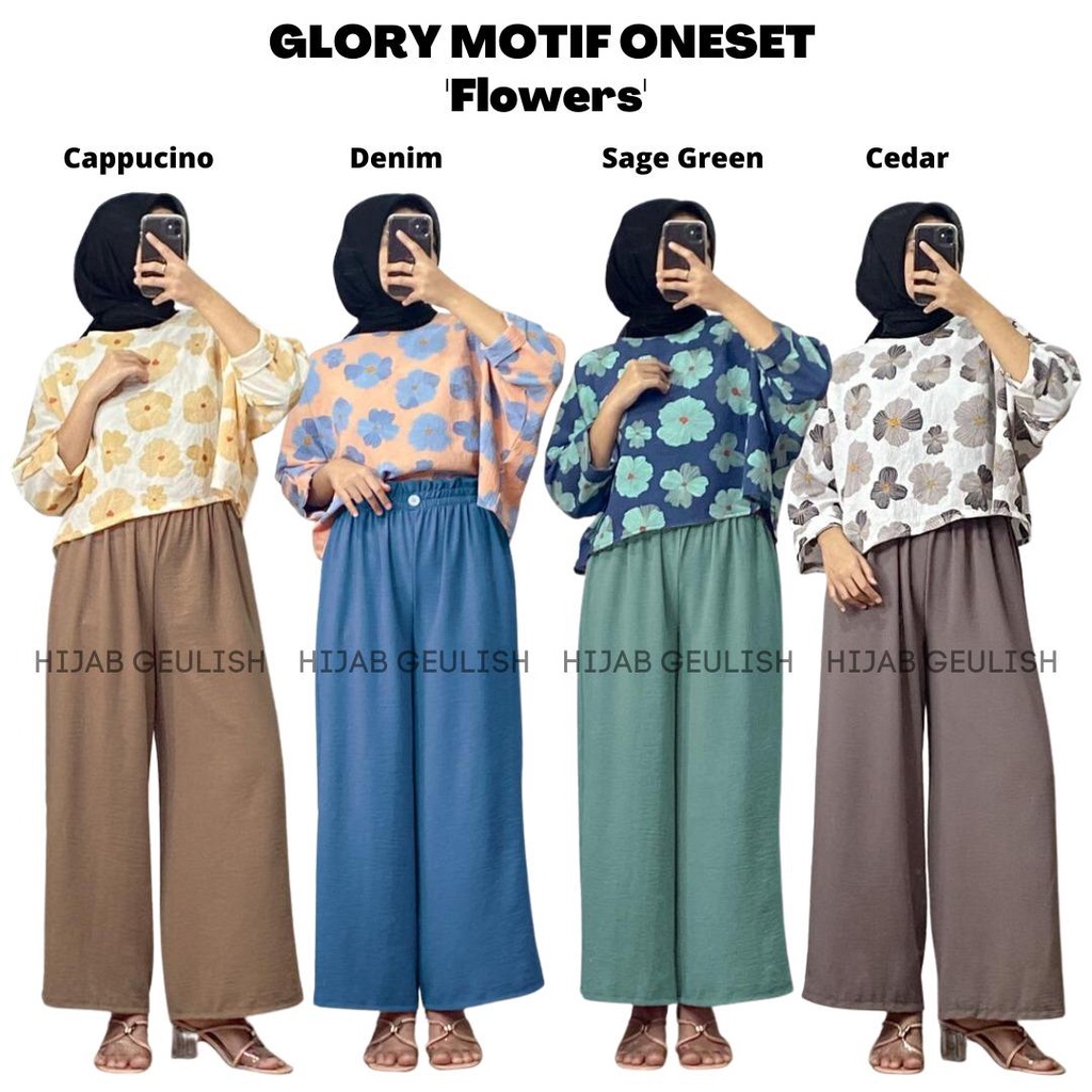 READY TIDAK PO / GLORY MOTIF ONE SET / ONESET MURAH