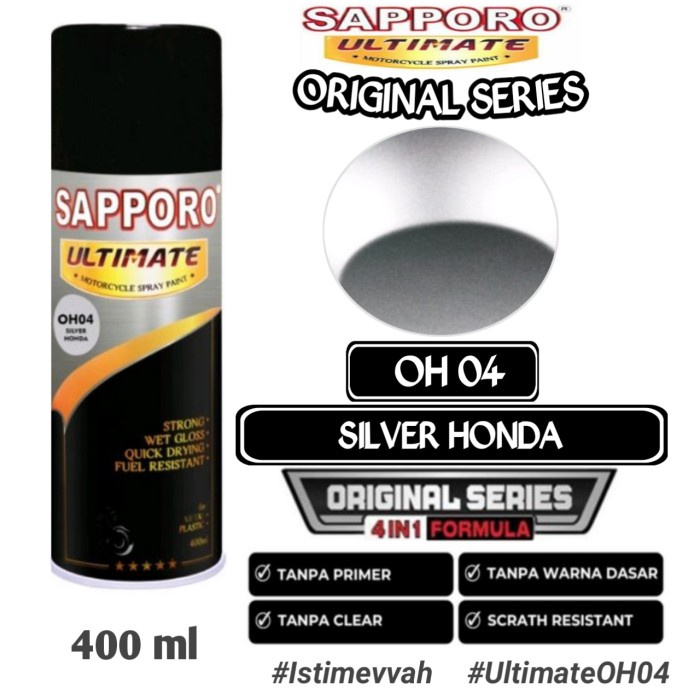 

OH04 SILVER HONDA SAPPORO ULTIMATE 400ml Cat Semprot Pylok Pilok Pylox