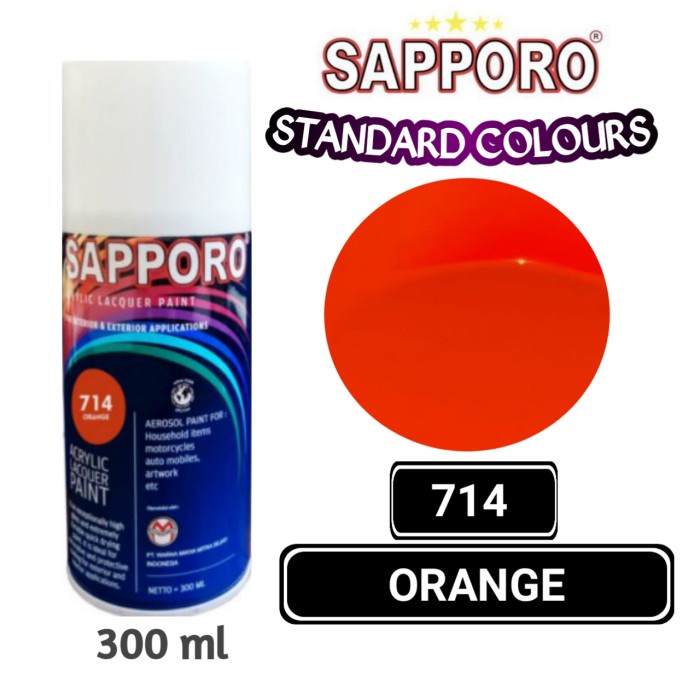 

714 ORANGE SAPPORO STANDAR 300ml Cat Semprot Pylok Pilok Pylox