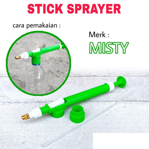 READY MISTY STIK BATANG KEPALA POMPA BOTOL AQUA HEAD SPRAYER TANAMAN MANDI BURUNG KUCING ANJING