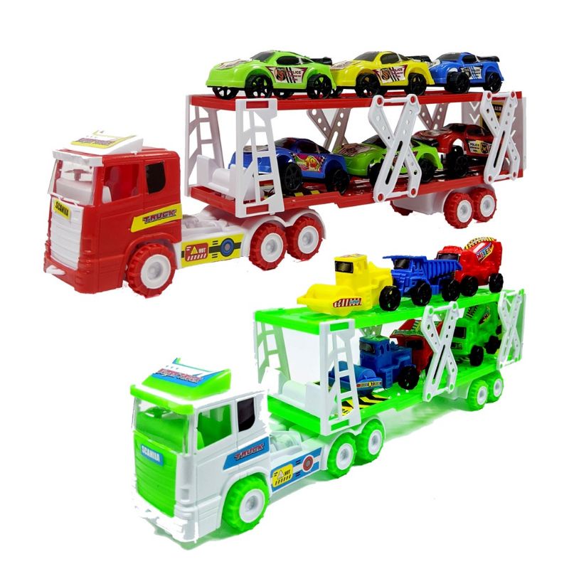 MAINAN TRUK PENGANGKUT MOBIL /KONTAINER TINGKAT /TRUK KONTAINER KONTRUKSI