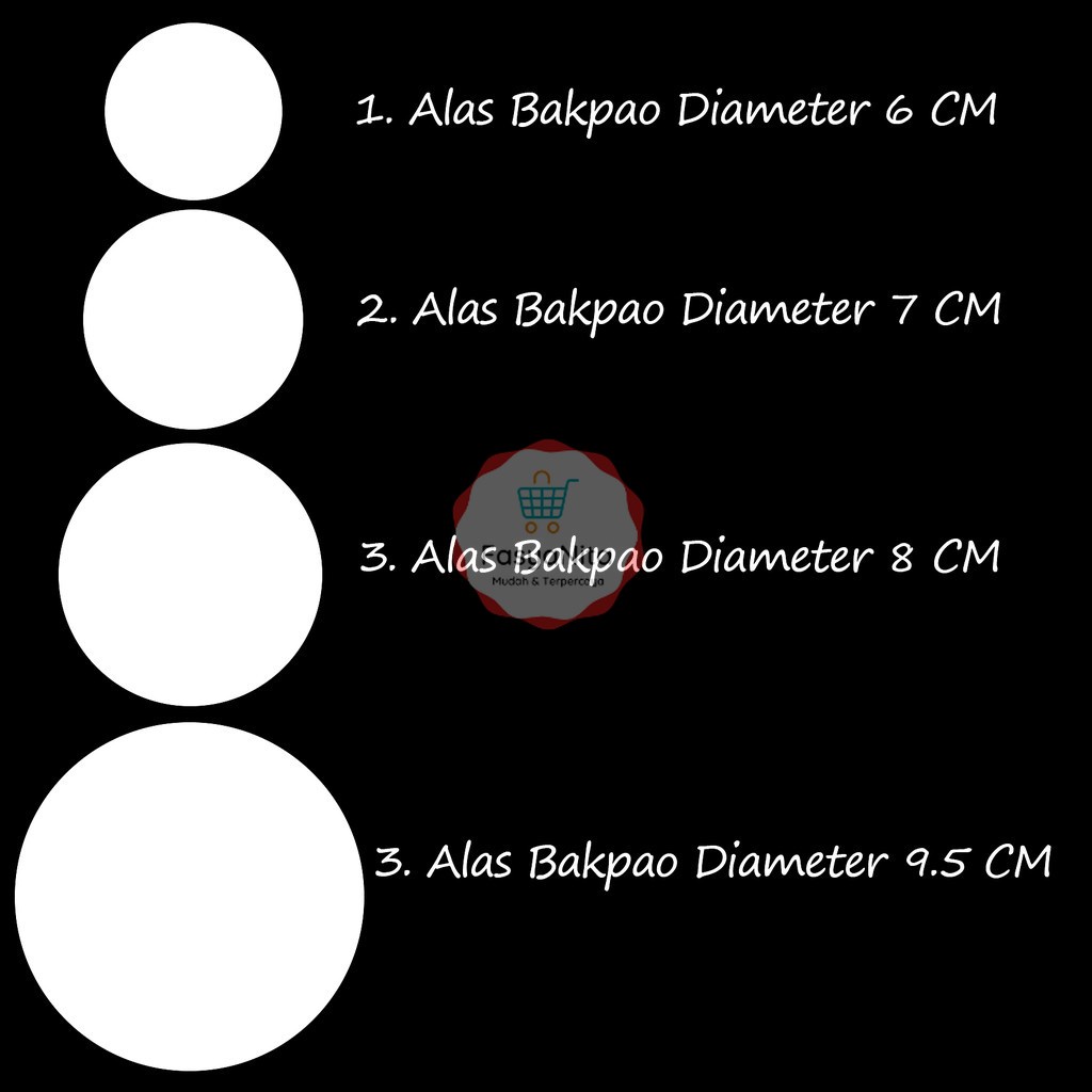 

KERTAS BAKPAO 6CM / 7CM / 8CM / 9.5CM / 10,5CM / 19CM 500LBR - ALAS BAKPAO - KERTAS ROTI BULAT