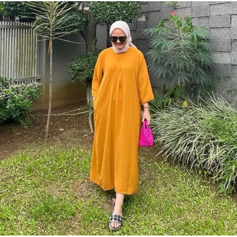 𝐏𝐆𝐌𝐓 • Daster Daily Outfit 7/8 Crinkle Airflow Gamis Wanita Ootd Fashion Muslim