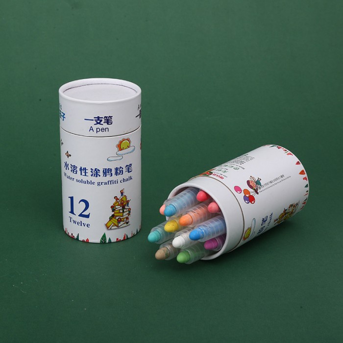 

12 Pcs Water Based Chalk / Kapur Papan Tulis Anak Tanpa Debu Warna - BLISTER