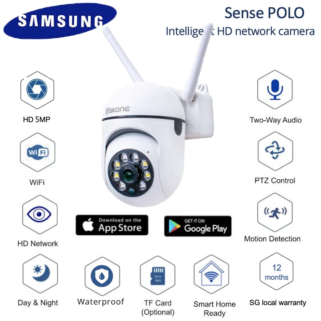 Samsung CCTV Camera V380 Outdoor Waterproof Smart Wireless Security IP Camera 1080P 5MP HD 4X Digita